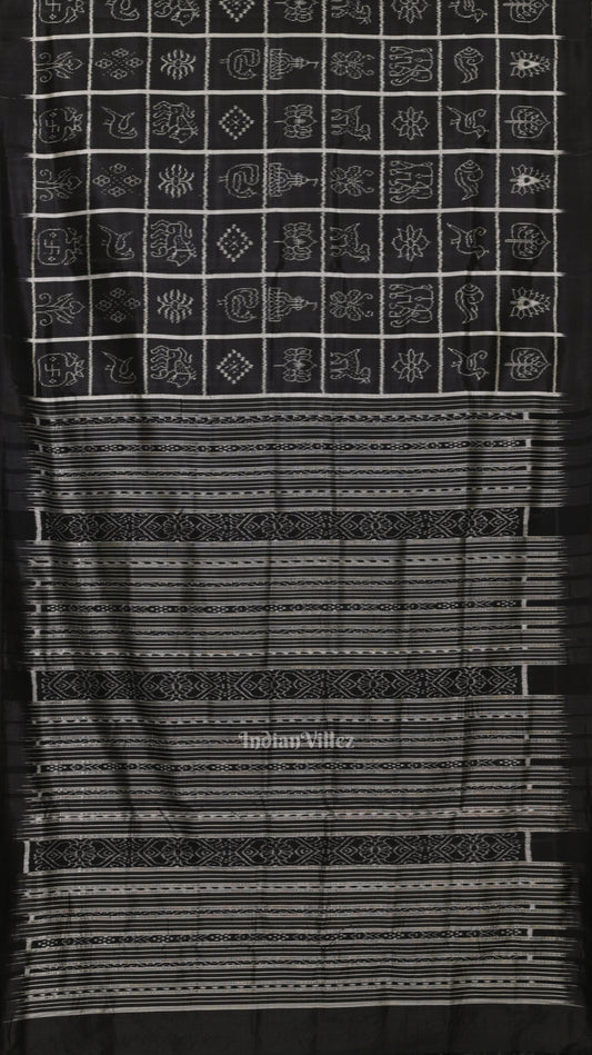 Black Nabakothi Odisha Ikat Contemporary Designer Saree 