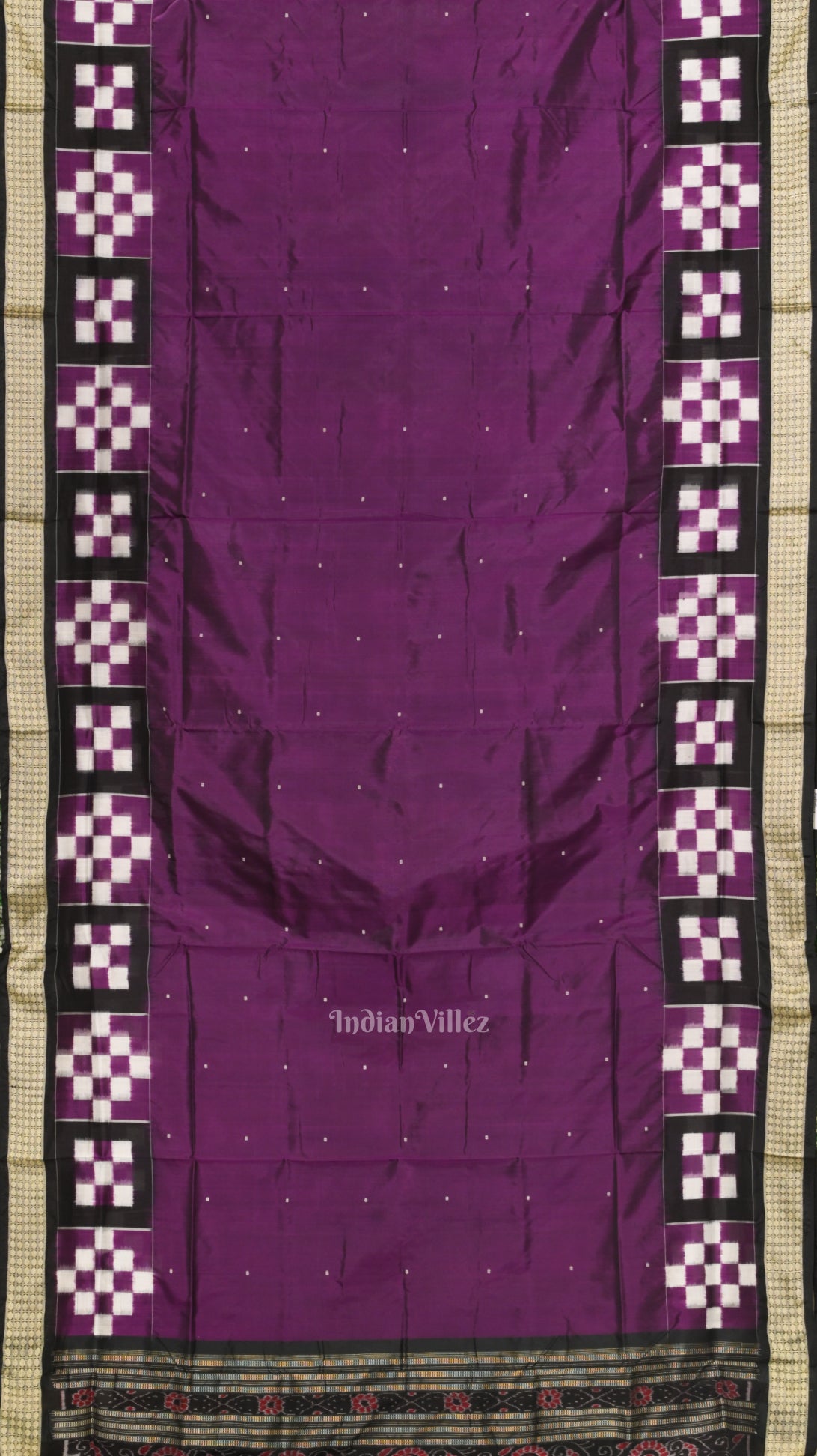 Violet Black Pasapali Border Bomkai Sambalpuri Silk saree