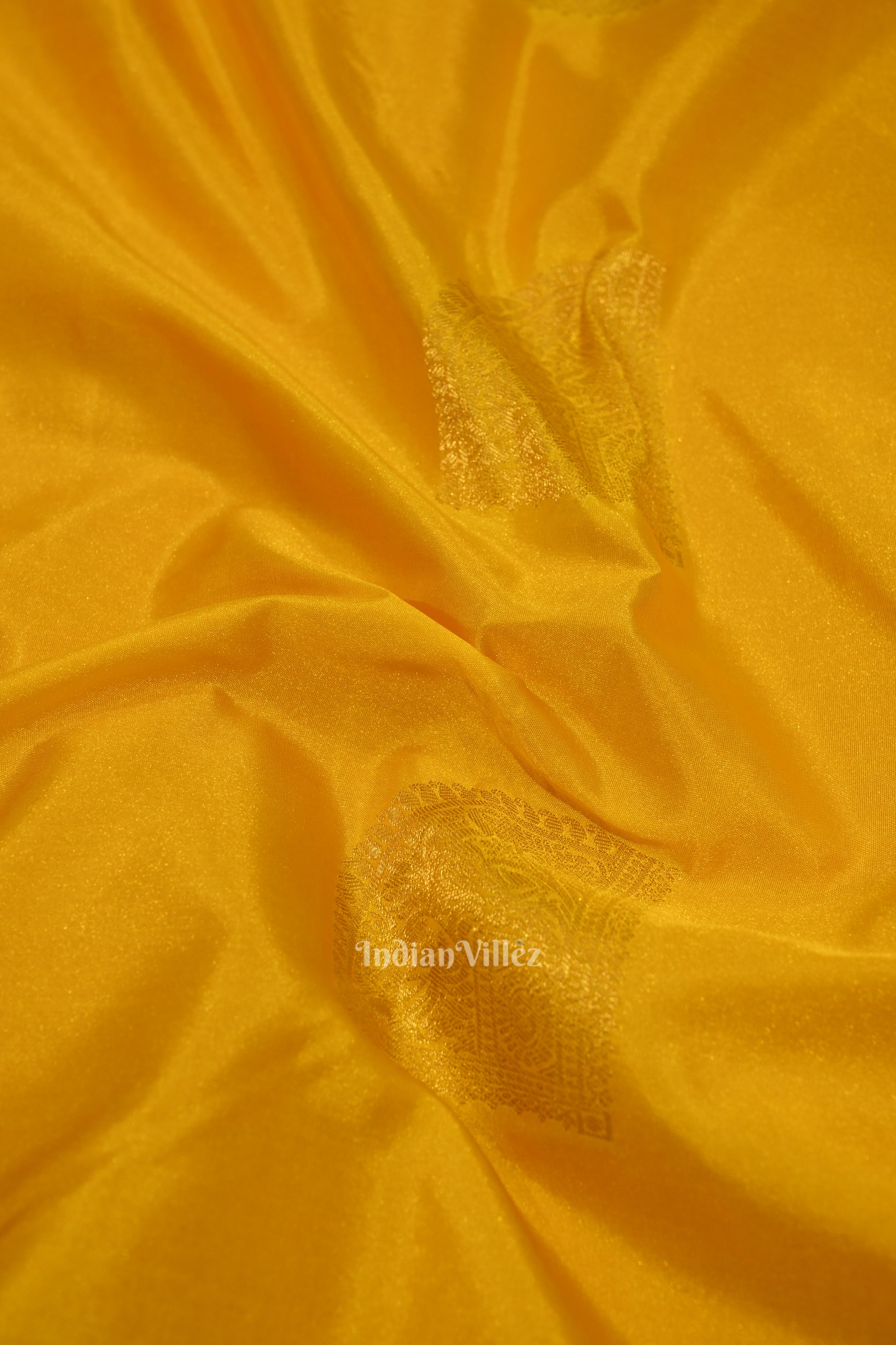 Yellow Red Pure Kanjivaram Silk Saree