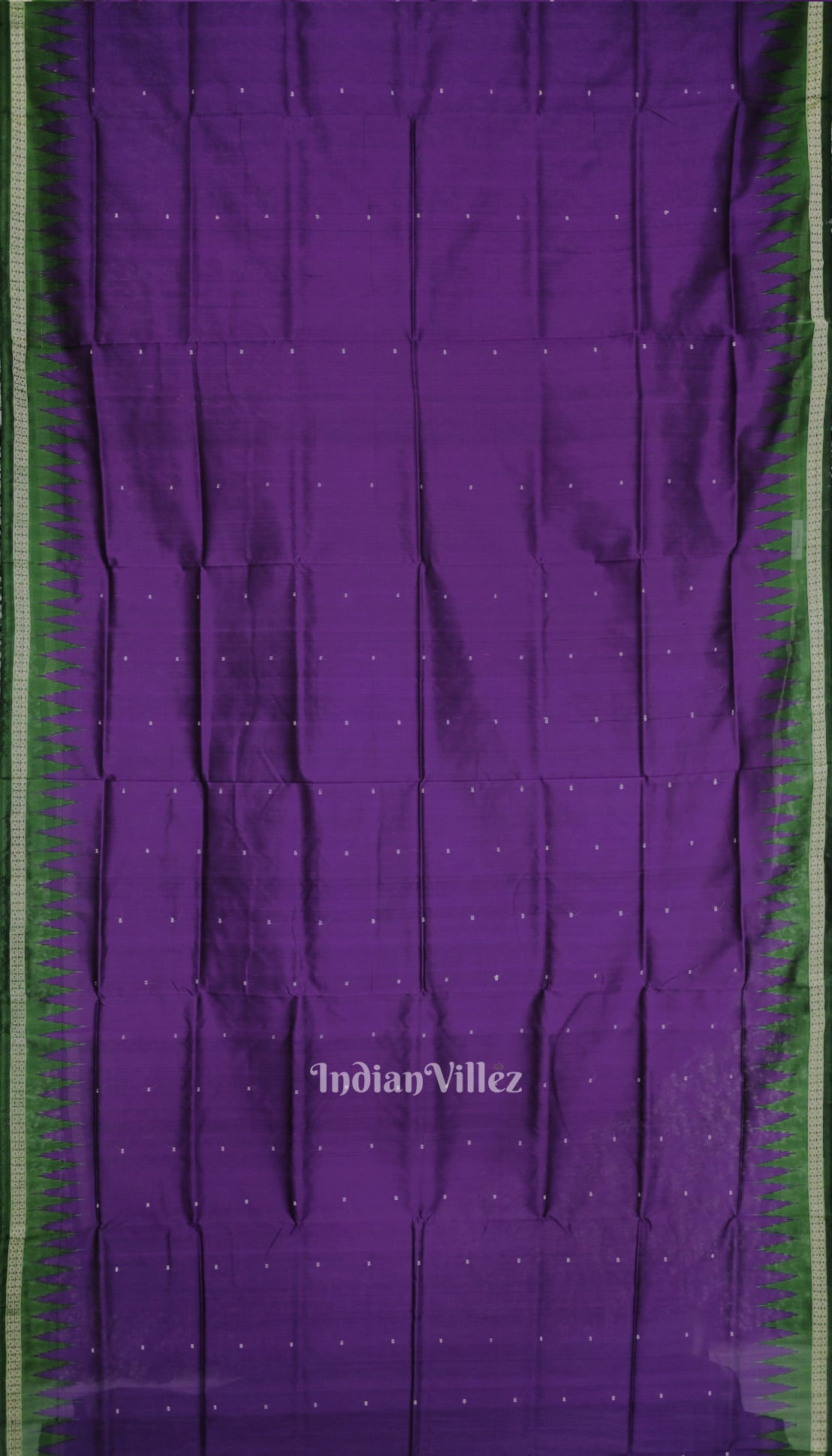 Purple Green Single Butta Design Odisha Ikat Bomkai Silk Saree