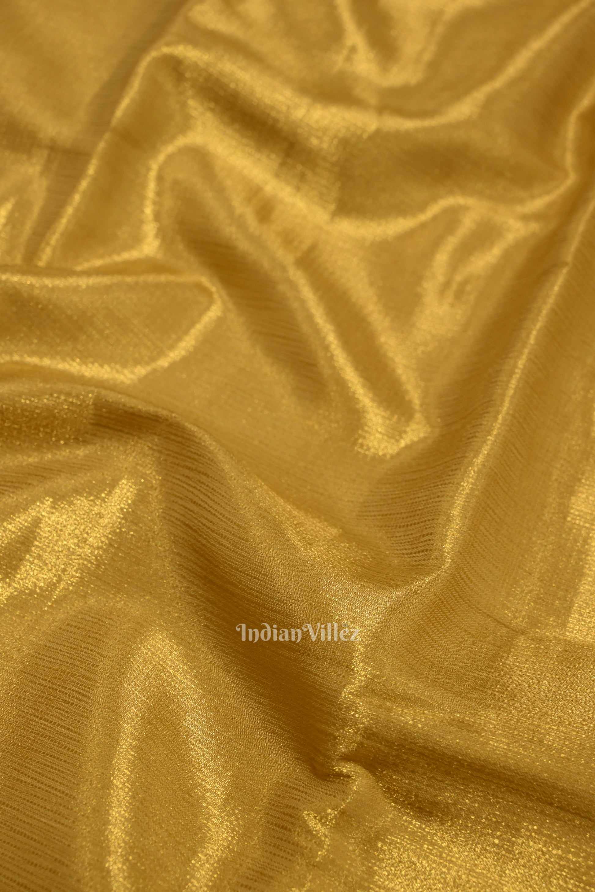 Golden Yellow Pure Kanjivaram Tissue Silk Saree