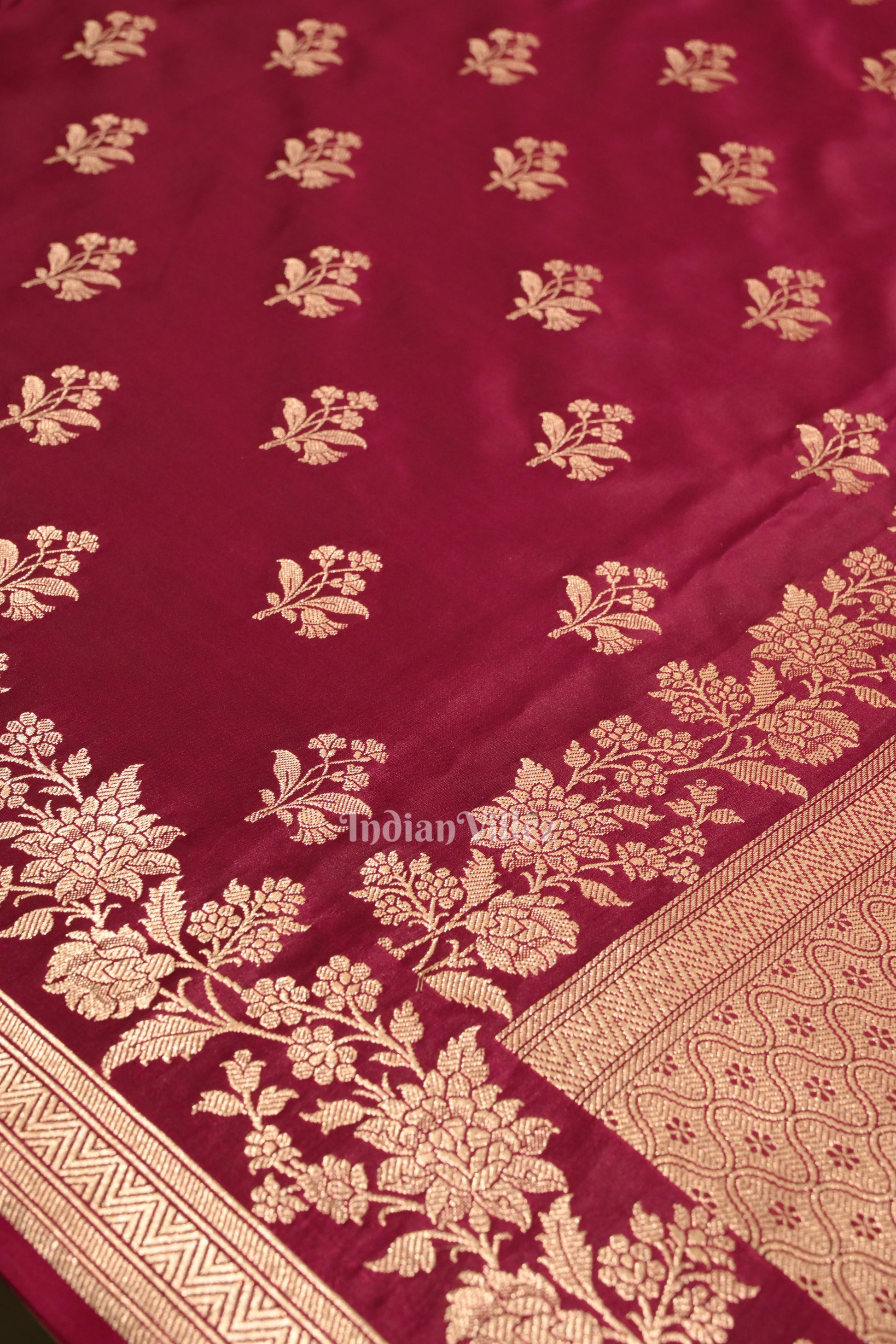 Authentic Magenta Pink Mashru Sain Silk Banarasi Saree