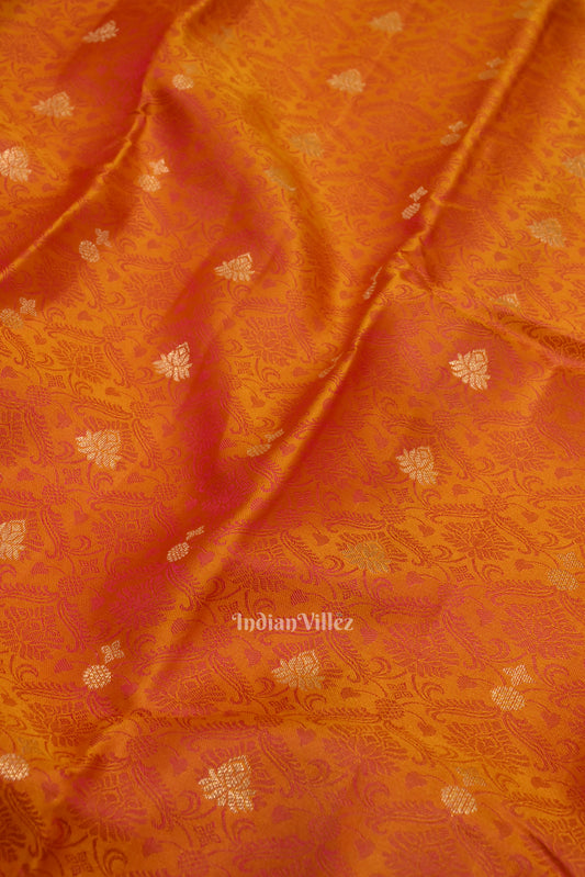 Mustard Yellow Pure Kanjivaram Silk Saree