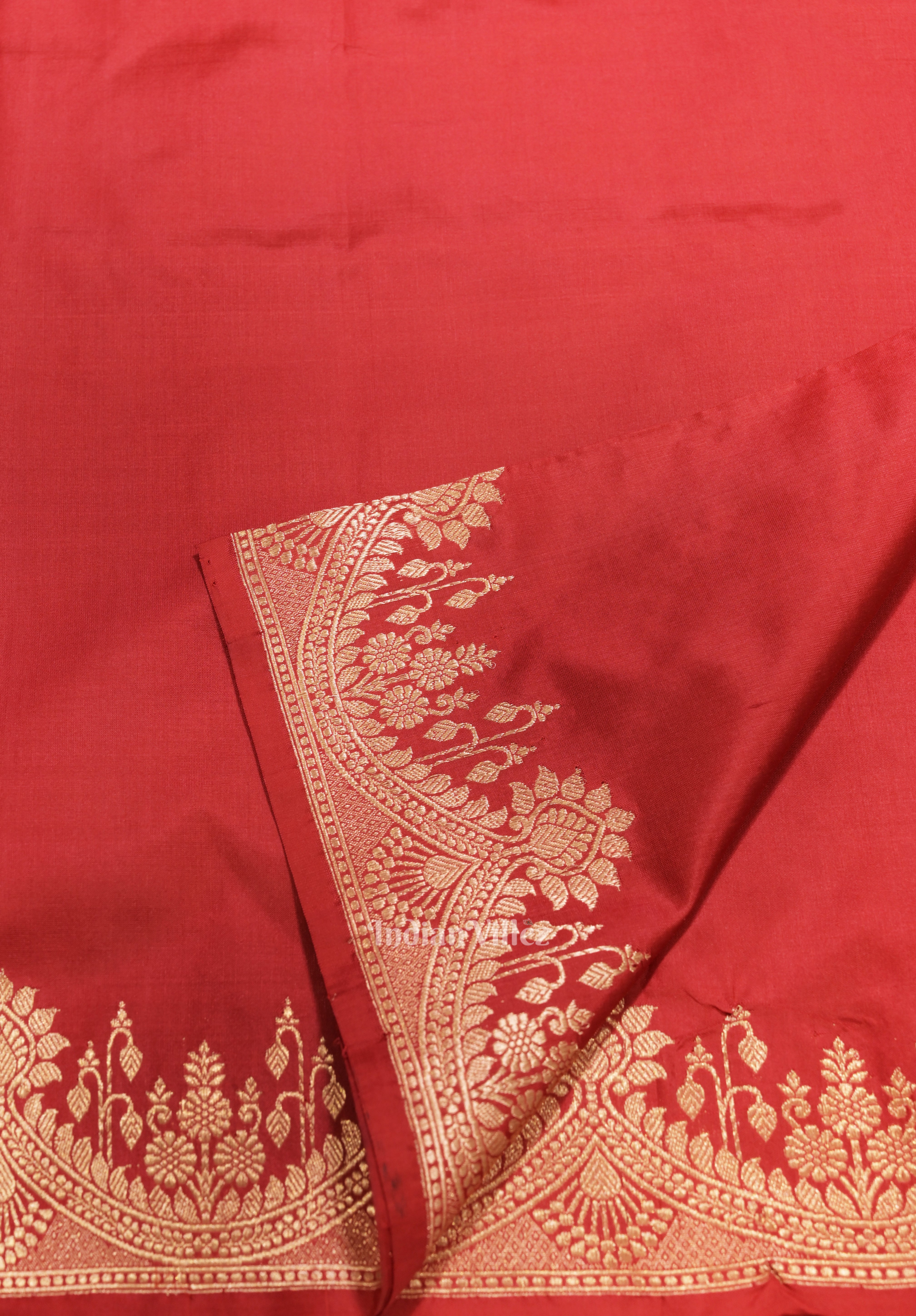 Red Designer Pure Banarasi Katan Silk Saree