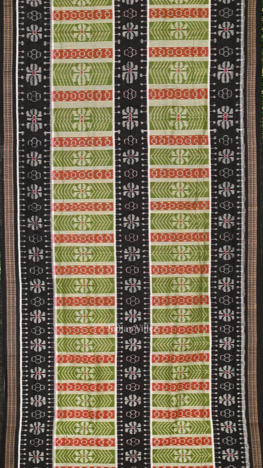 Green Black Odisha Sambalpuri Pure Cotton Saree