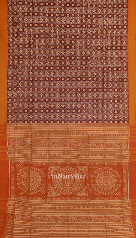 Red Pasapali Odisha Ikat Sambalpuri Silk Saree