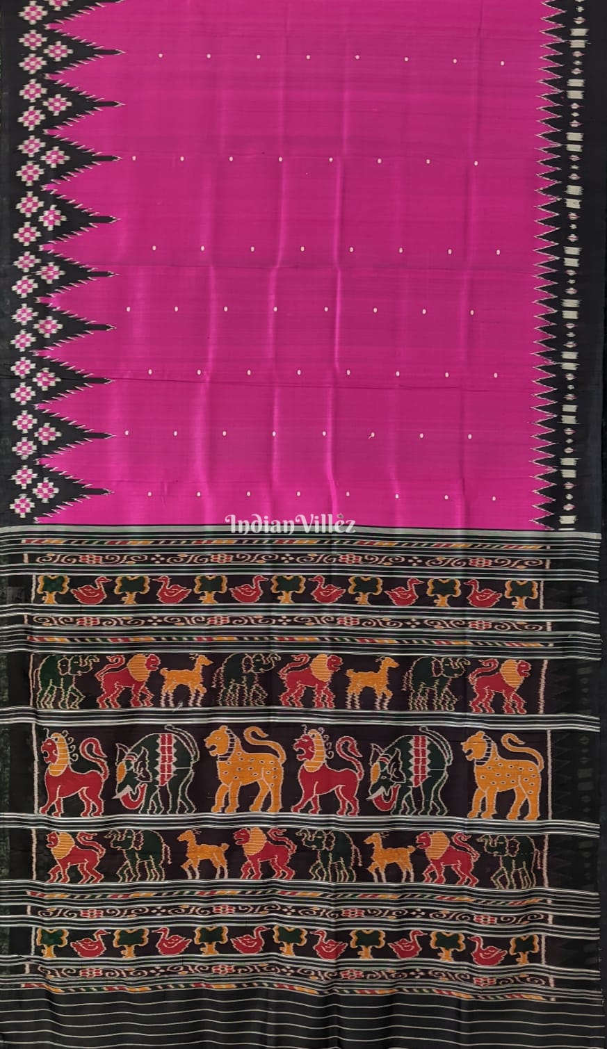 Magenta Black Border Pasapali Designer Contemporary Silk Saree