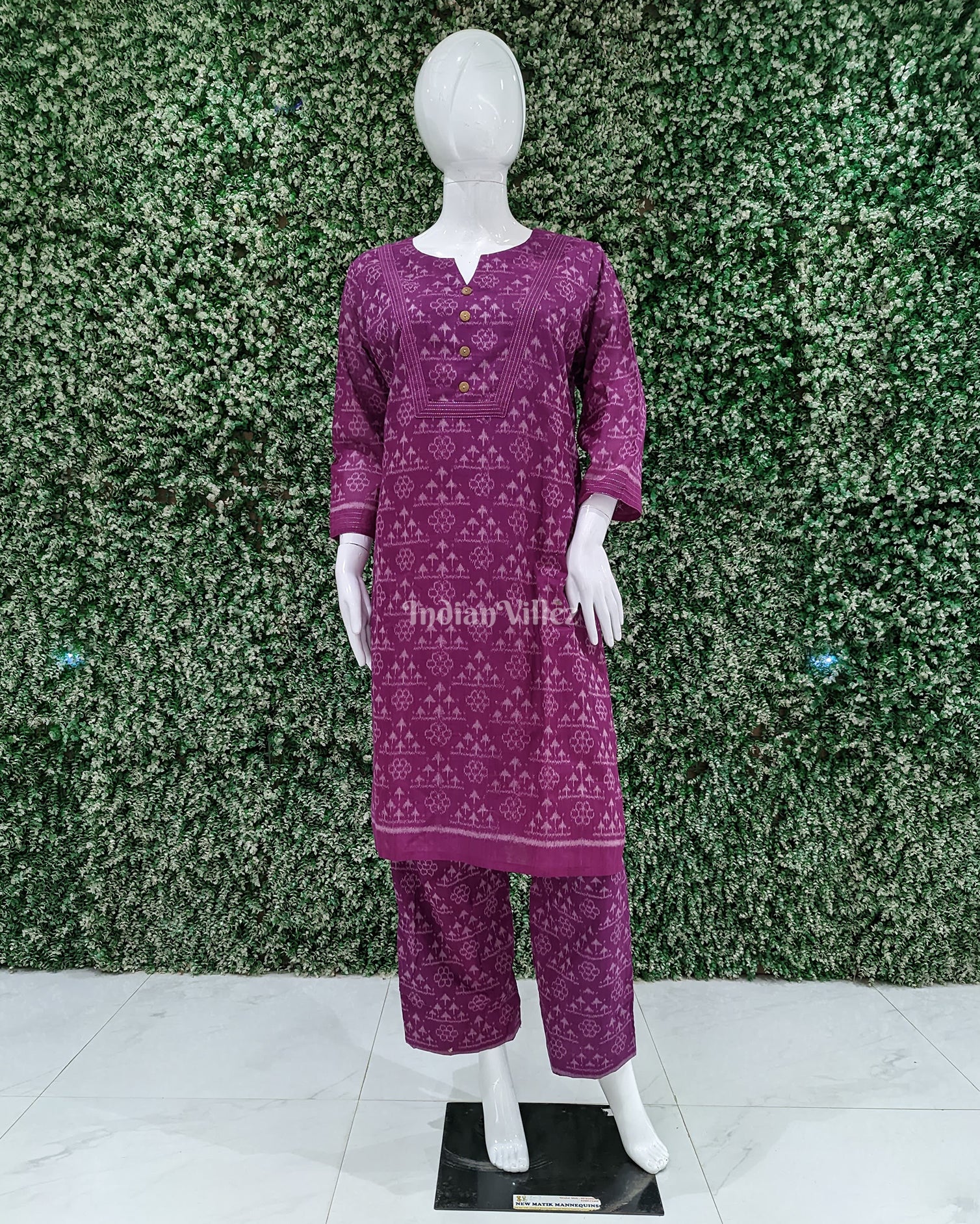 Mulberry Purple Sambalpuri Odisha Ikat Cotton Designer Co-ord Sets for Women