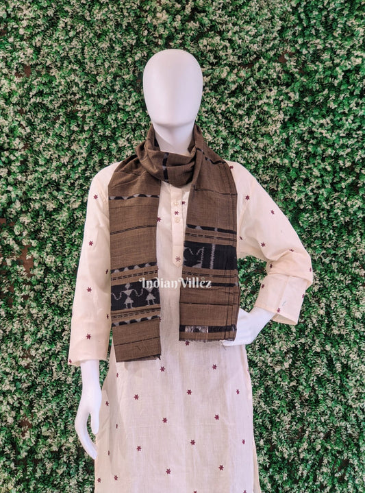 Army Green Tribal Cotton Handloom Stole