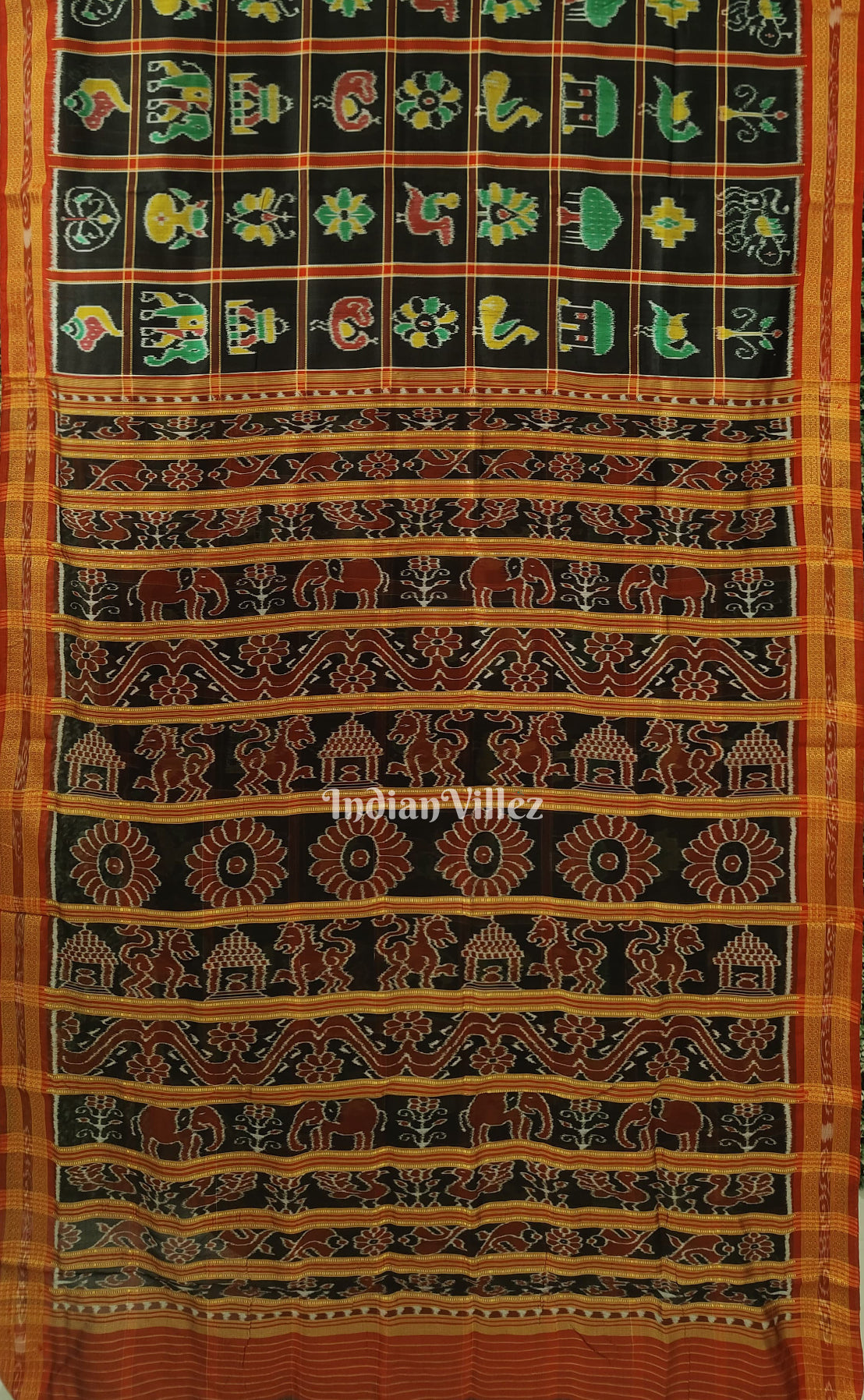 Black Nabarangi Nabakothi Khandua Silk Saree