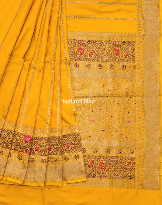 Yellow Designer Pure Banarasi Katan Silk Saree