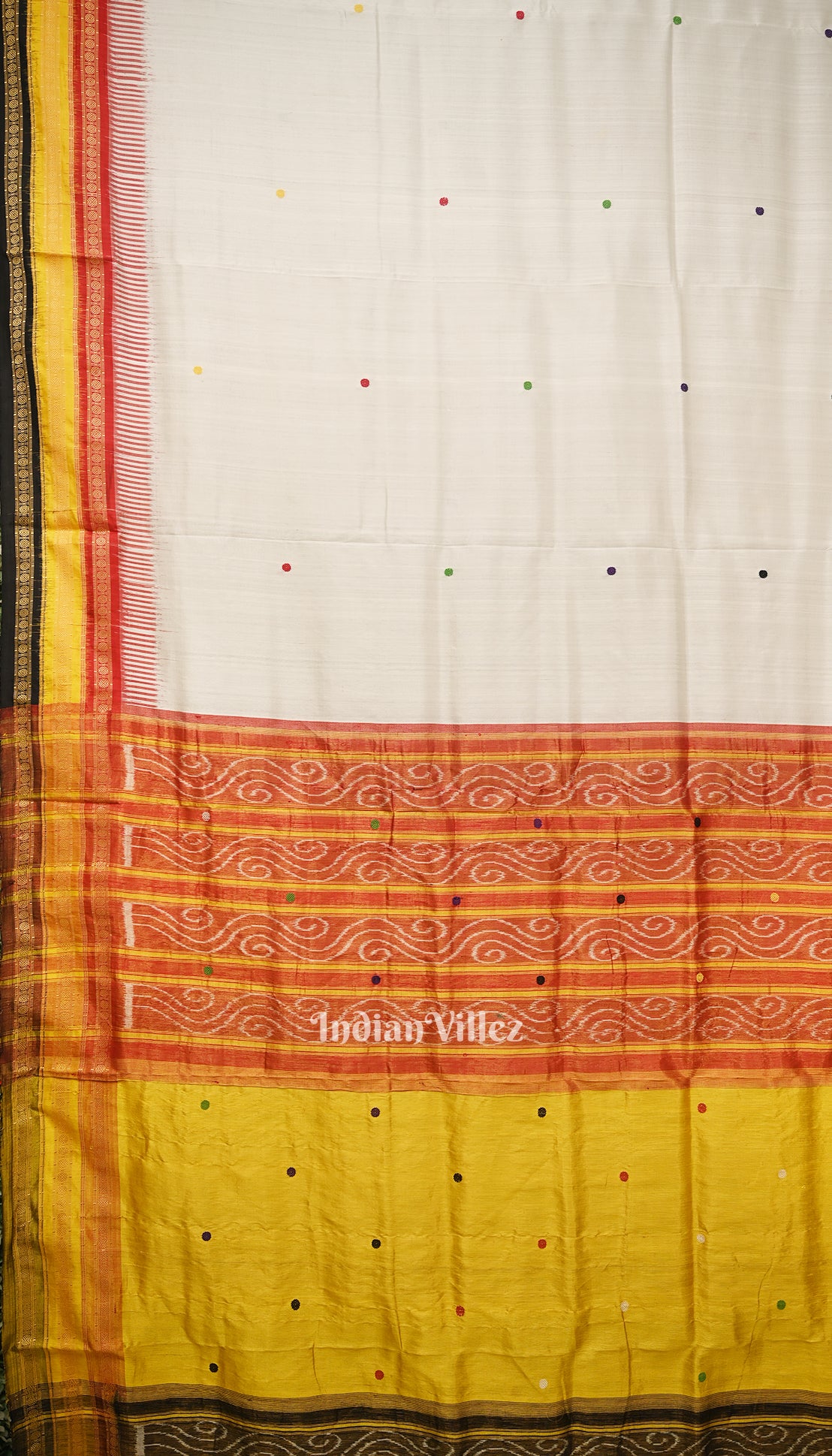 White Kathiphera Khandua Silk Saree