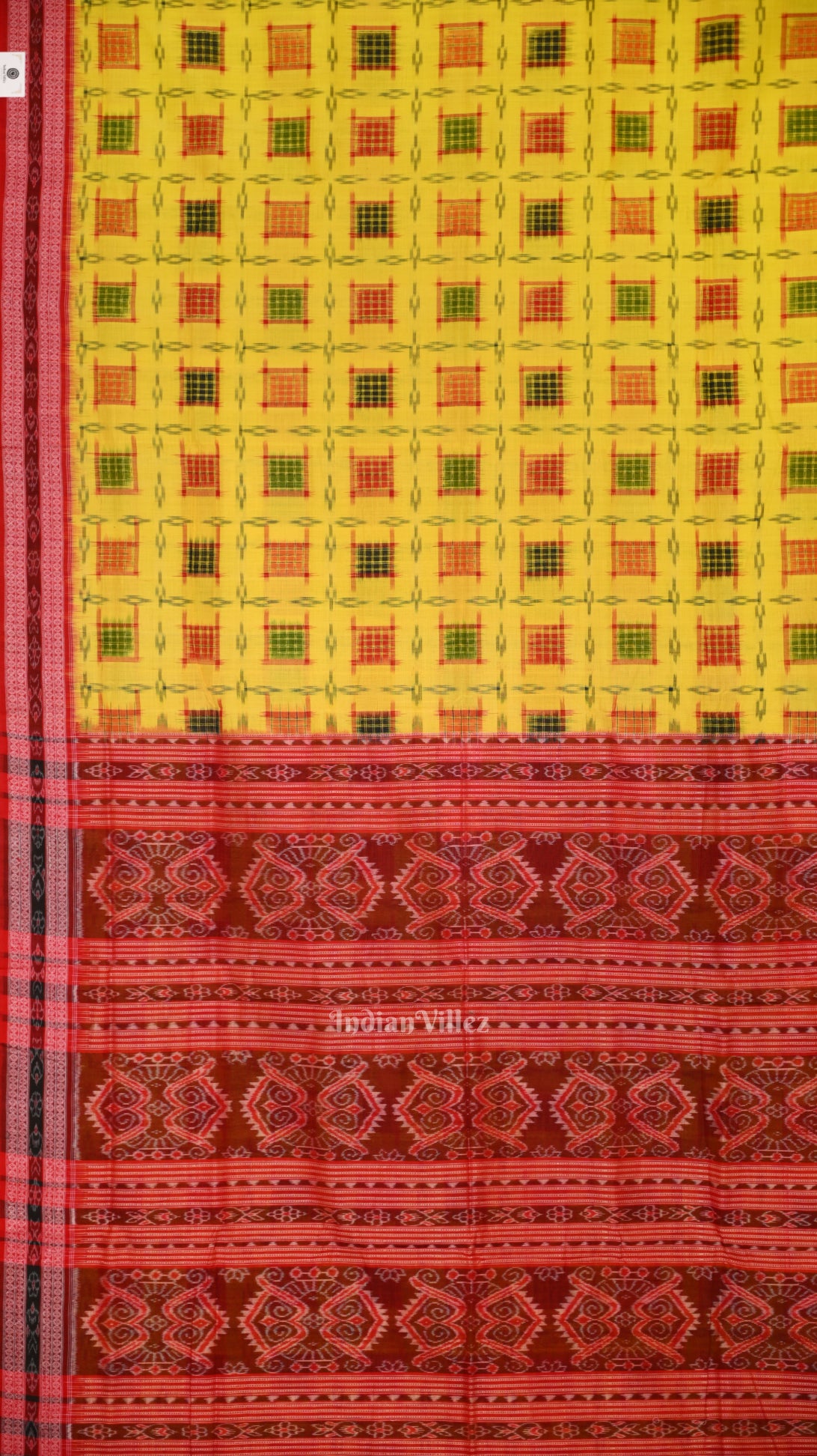 Yellow Ashwini Theme Sambalpuri Cotton Saree 