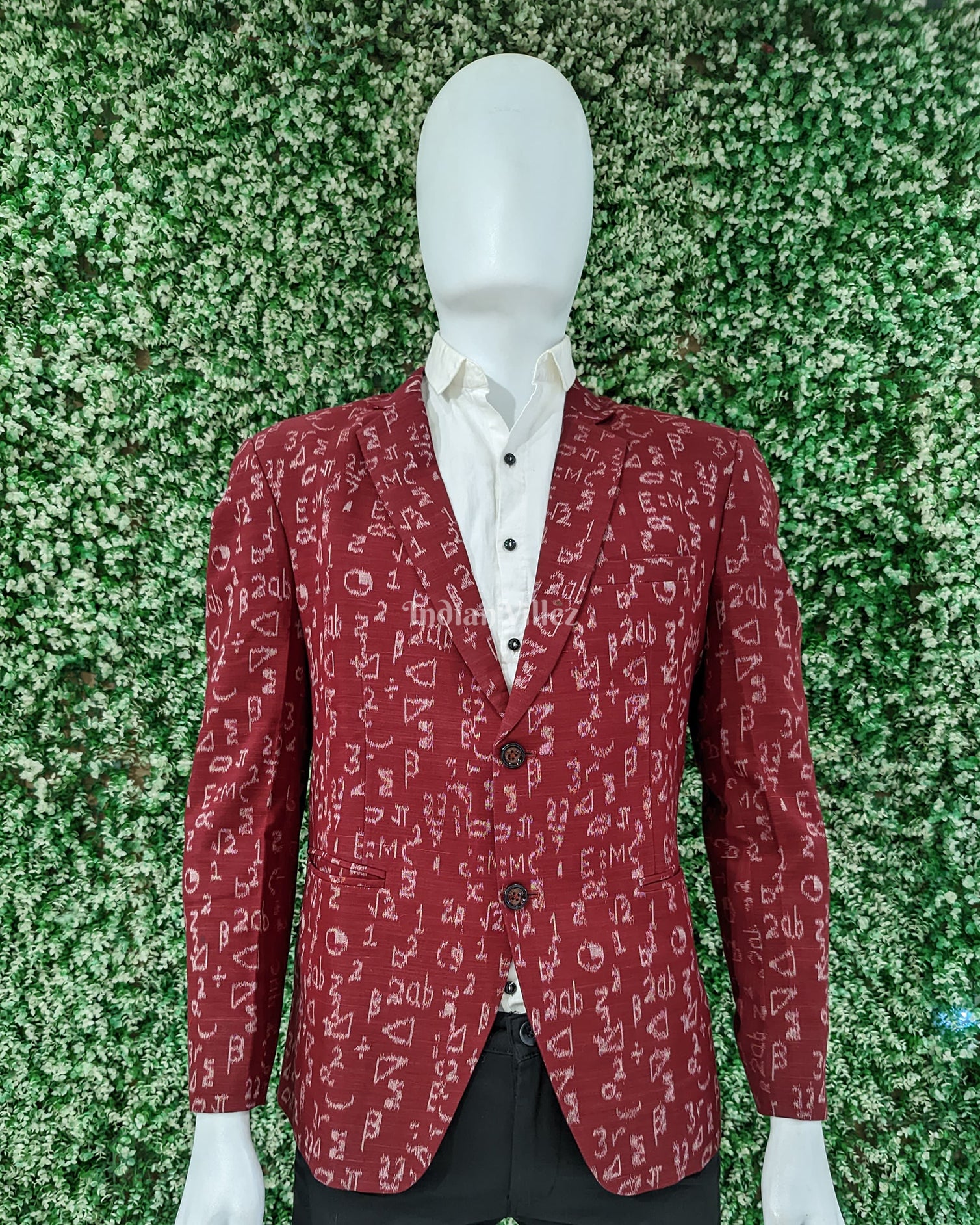 Maroon Sambalpuri Ikat Men's Designer Blazer