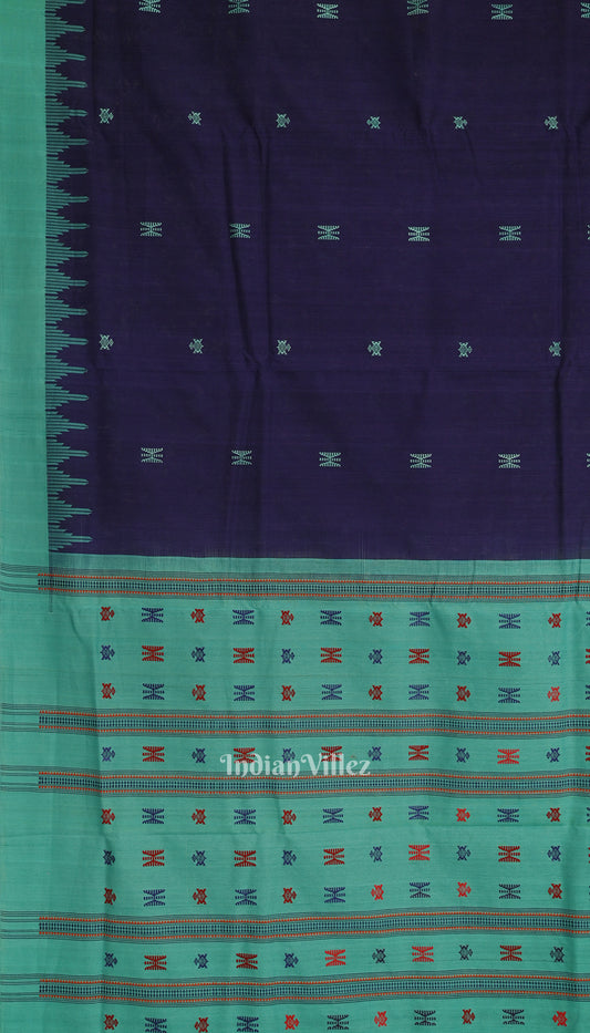 Navy Blue Odisha Ikat Sambalpuri Pure Cotton Saree