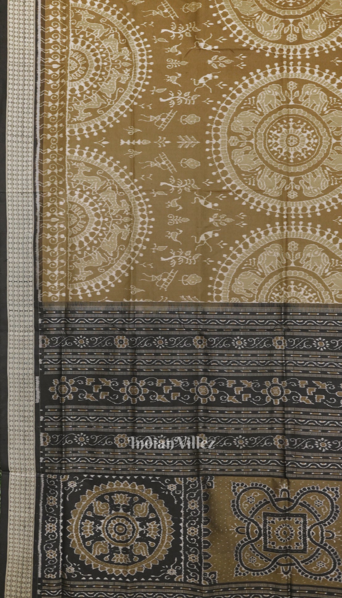 Trtout Grey Odisha Ikat  Sambalpuri Silk Saree