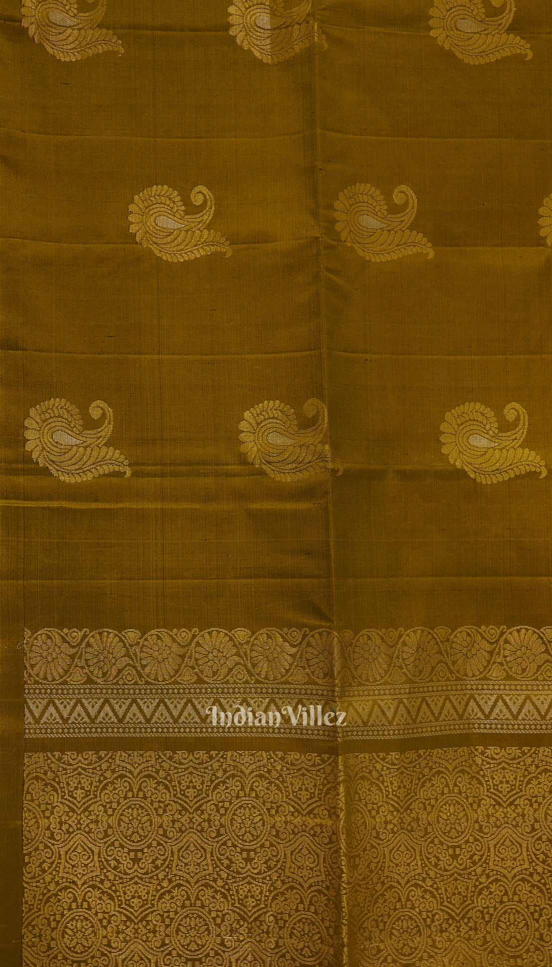 Golden Brown Pure Kanjivaram Soft Silk Saree