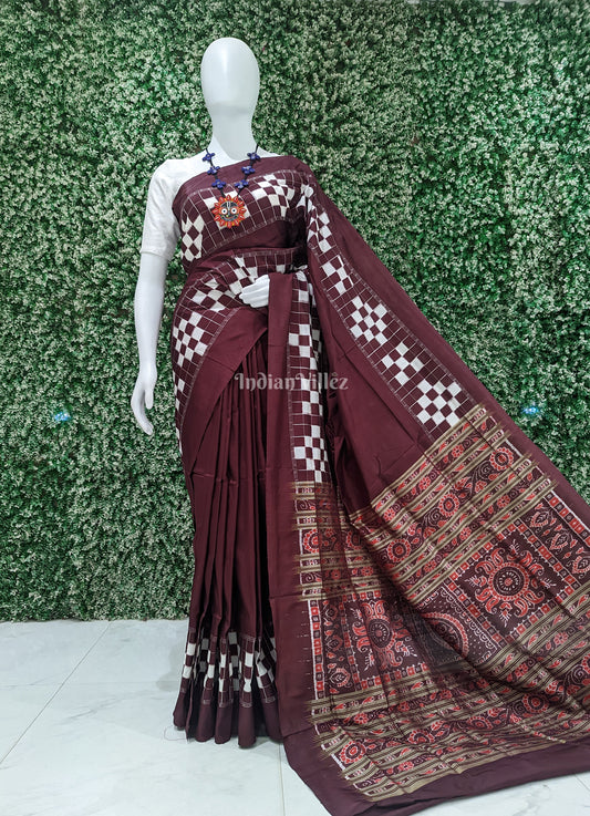 Dark Maroon Pasapali Border Designer Contemporary Silk Saree