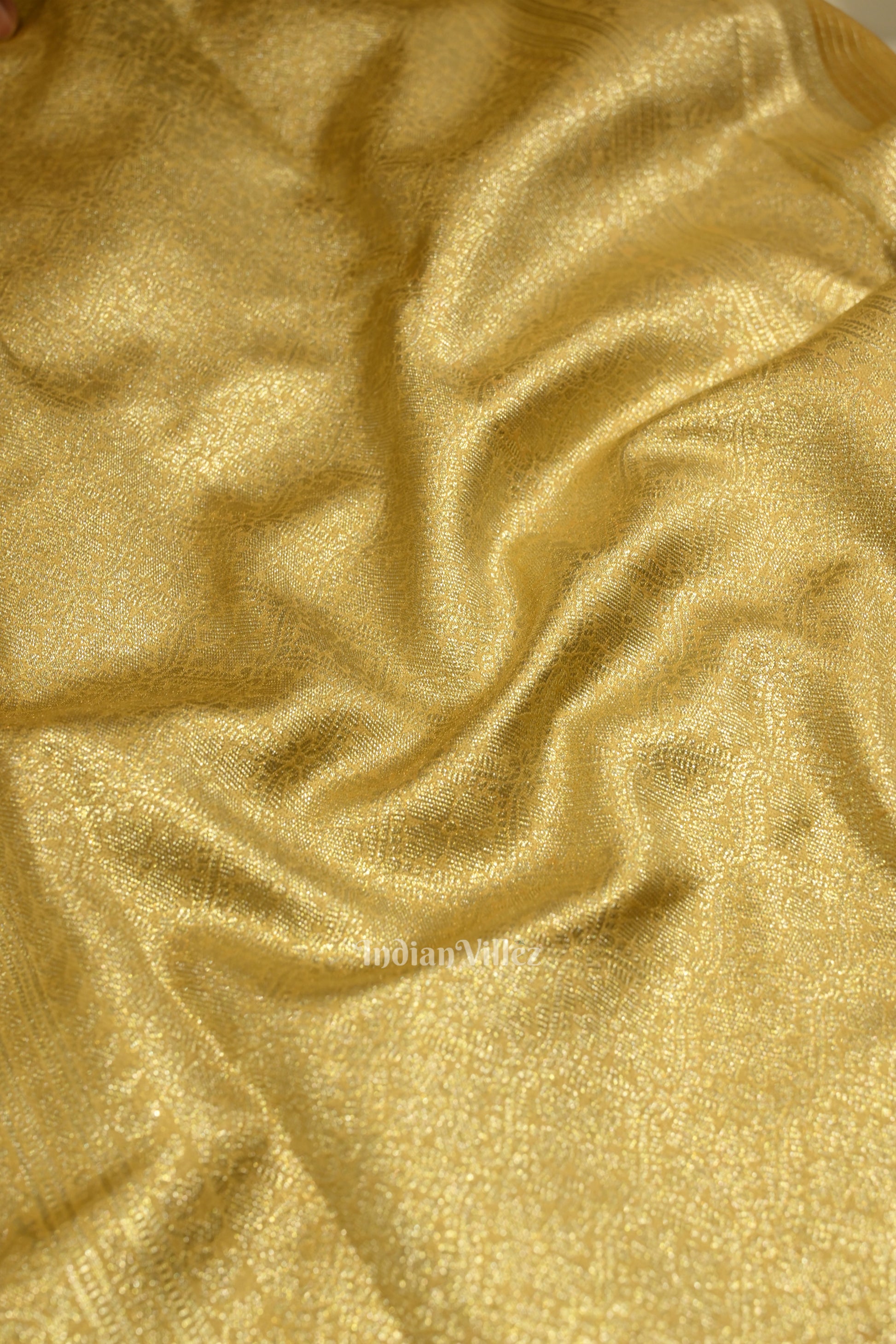 Golden Yellow Pure Kanjivaram Tissue Silk Saree