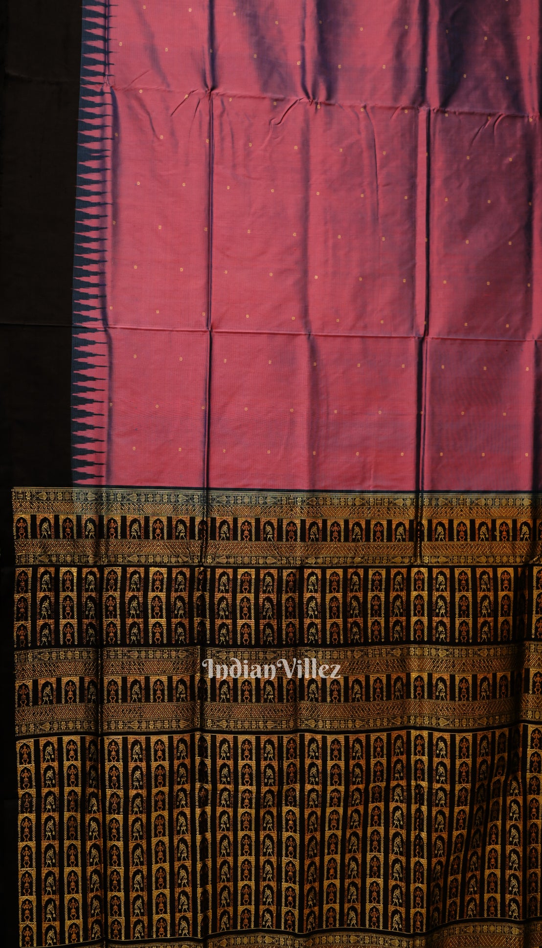 Magenta Dual Tone Bomkai Odisha Ikat Silk Saree