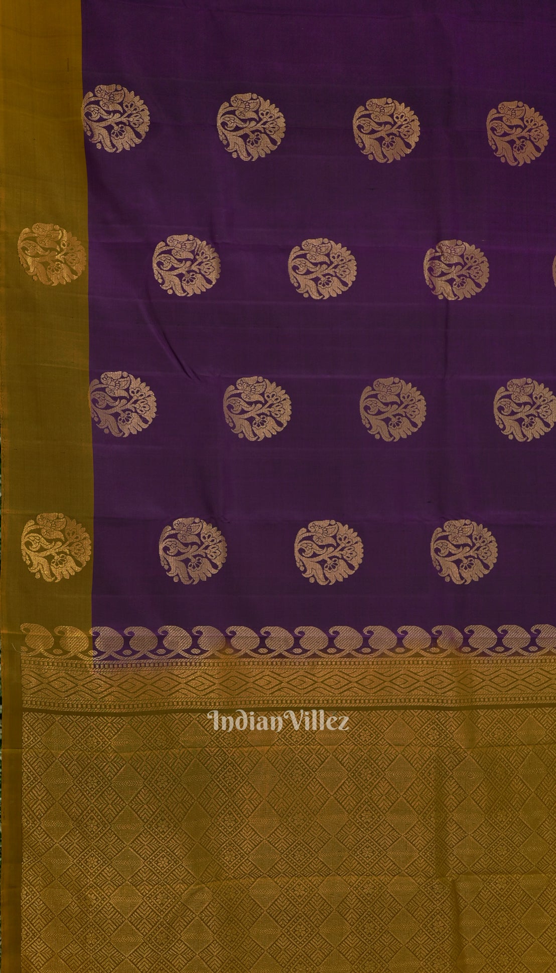 Dark Purple Pure Kanjivaram Soft Silk Saree