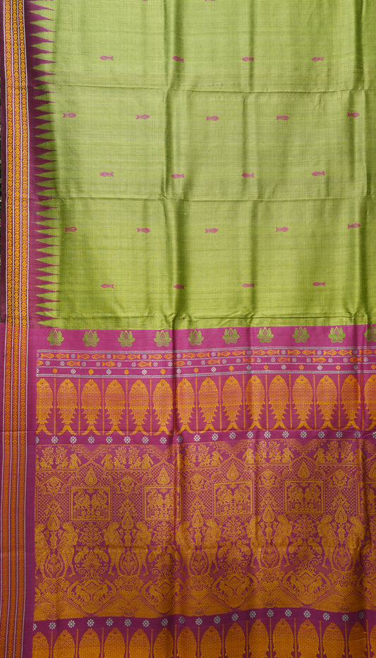 Green  Gopalpur Tussar Silk Saree