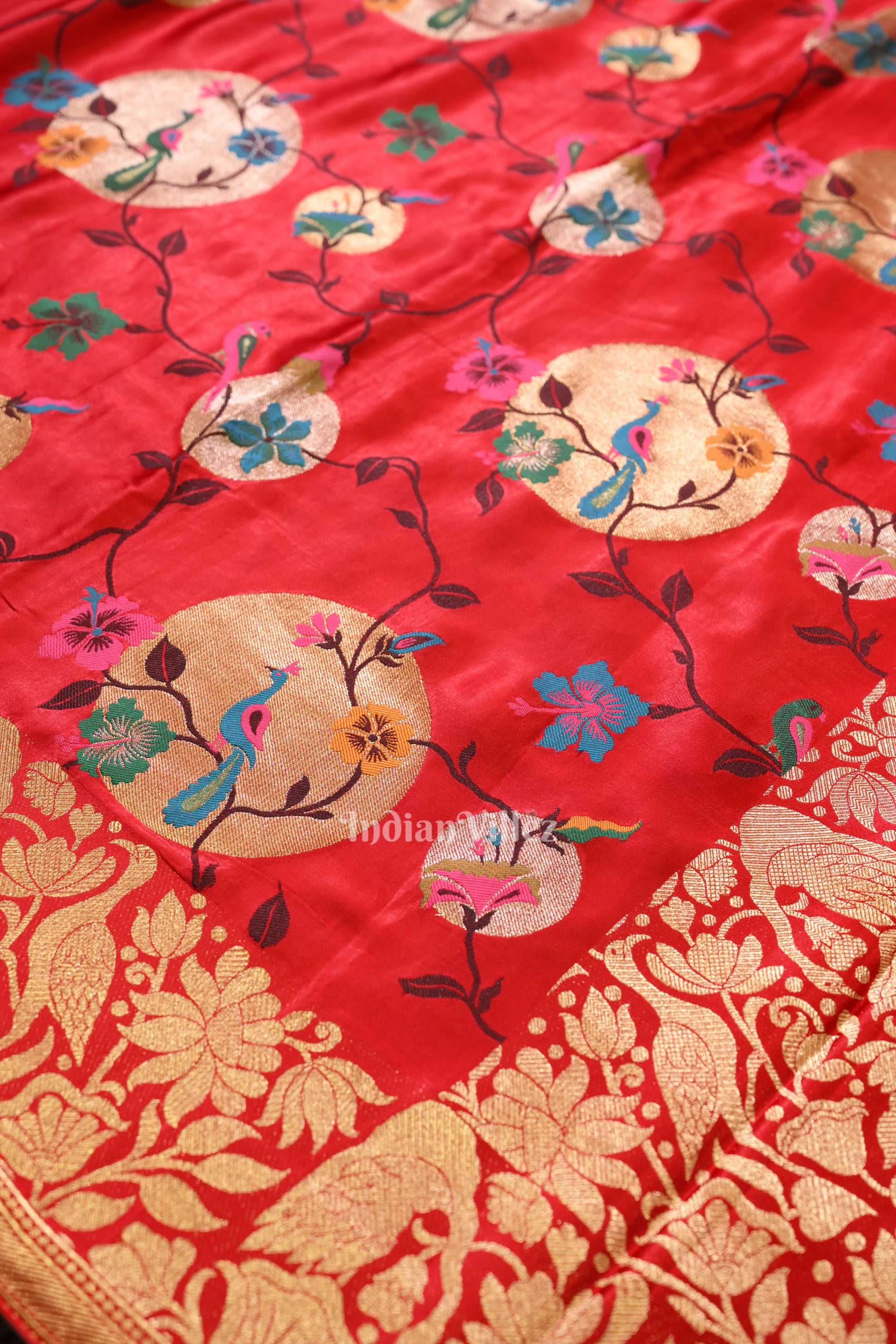 Attractive Bridal Red Banarasi Katan Silk Saree