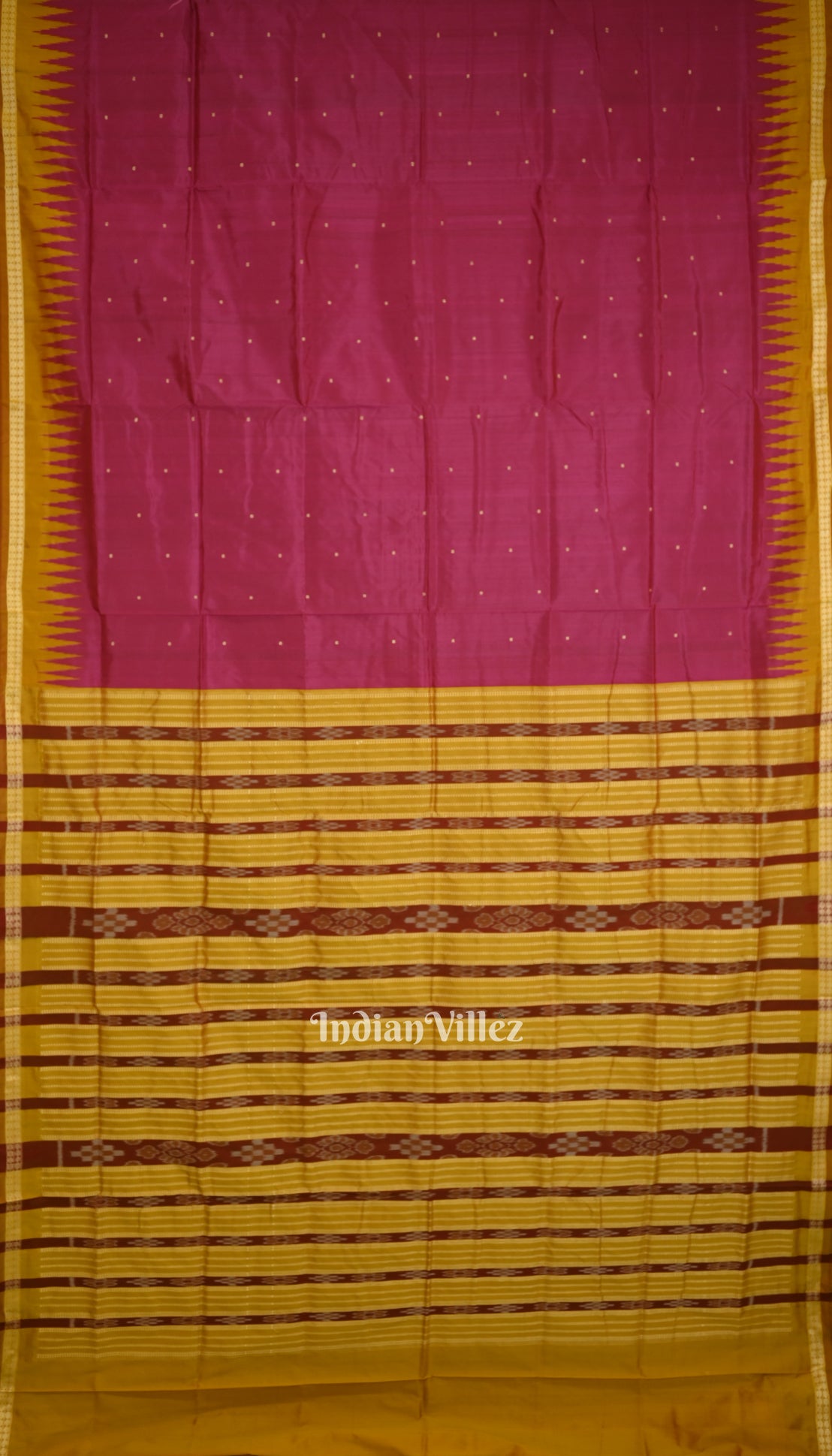 Maroon Odisha Ikat Bomkai Silk Saree