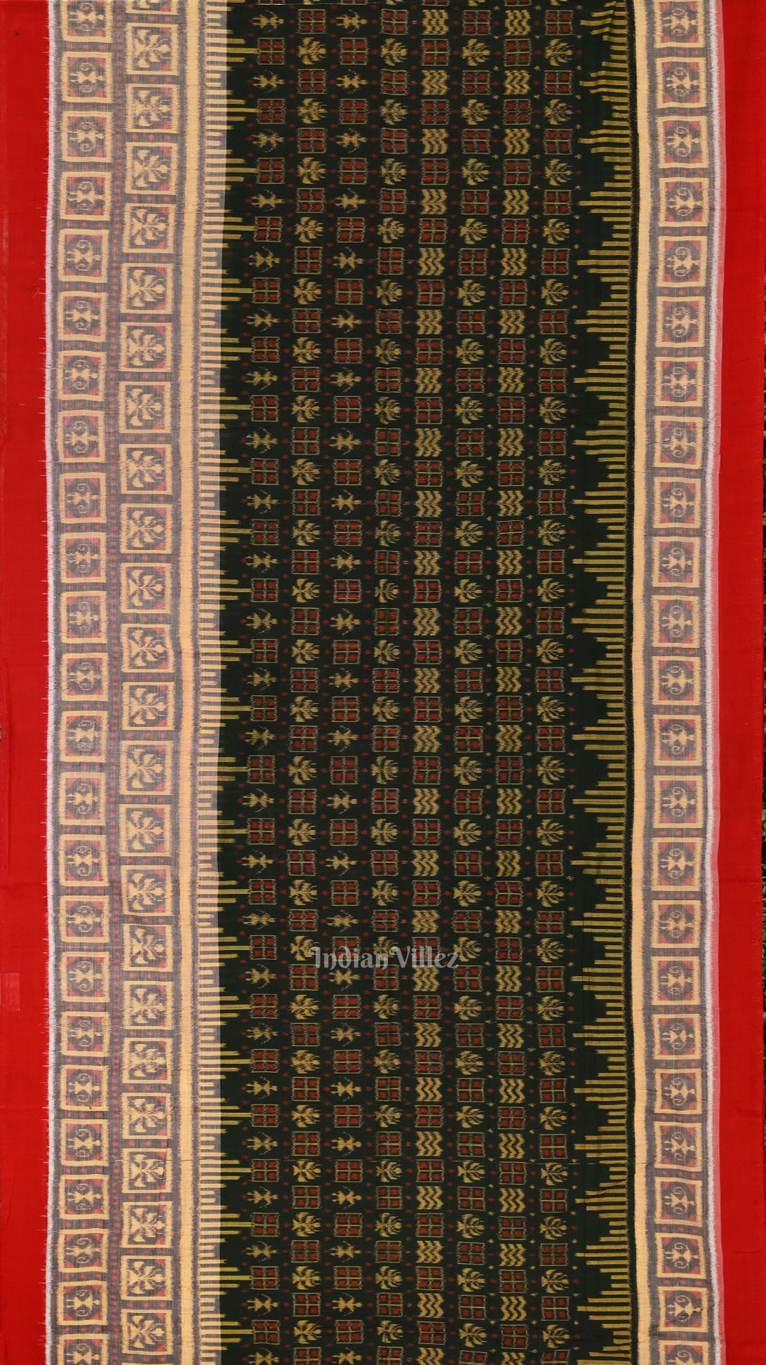 Green Kothi Design Odisha Ikat Sambalpuri Cotton Saree