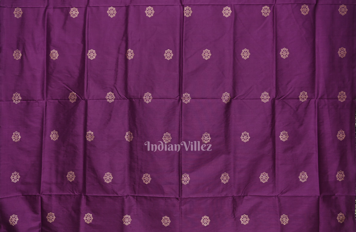 Silver Konark Chakra Theme Sambalpuri Bomkai Silk Saree