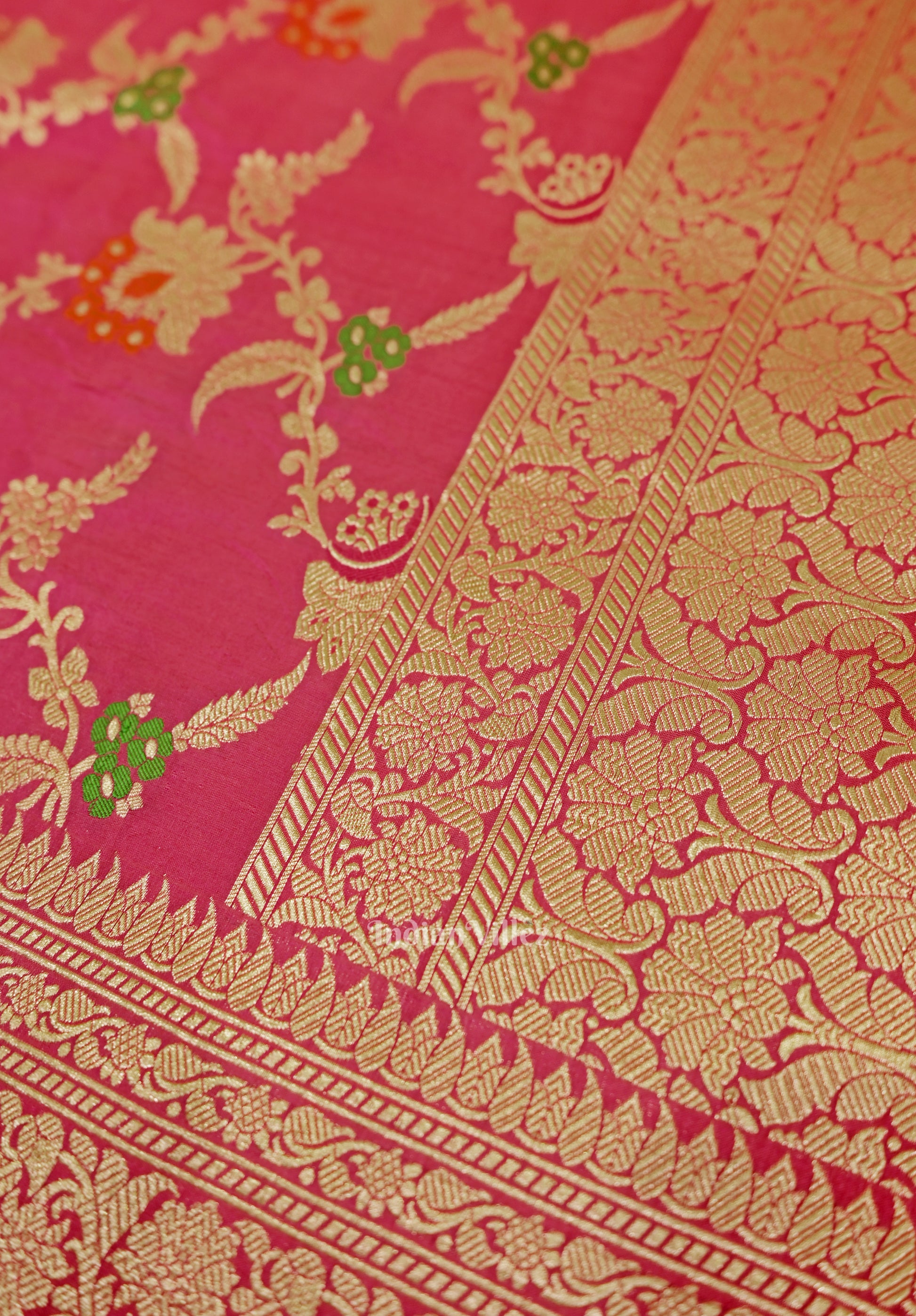 Pink Meenakari Banarasi Katan Silk Saree