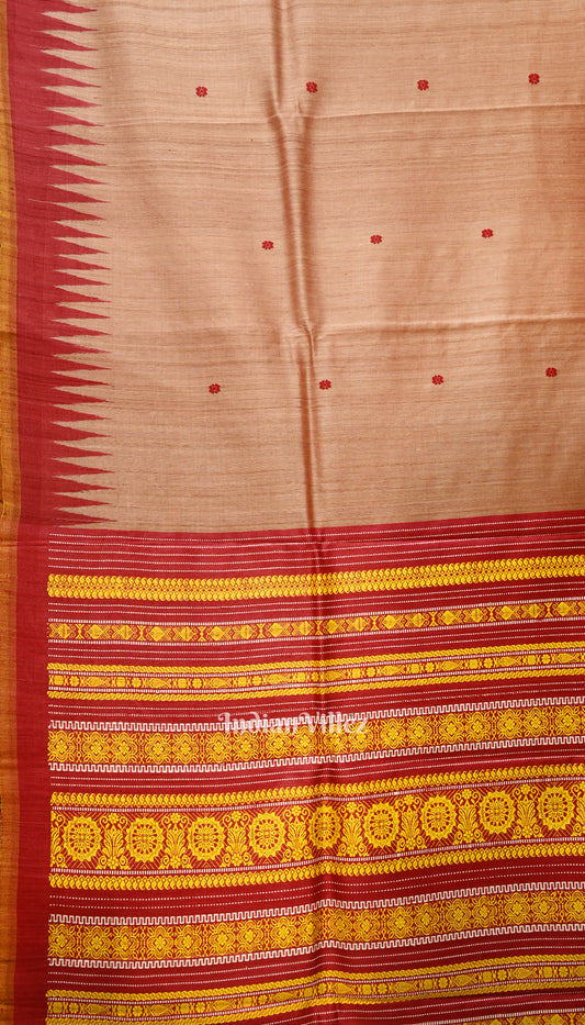 Golden Pink Gopalpur Tussar Silk Saree