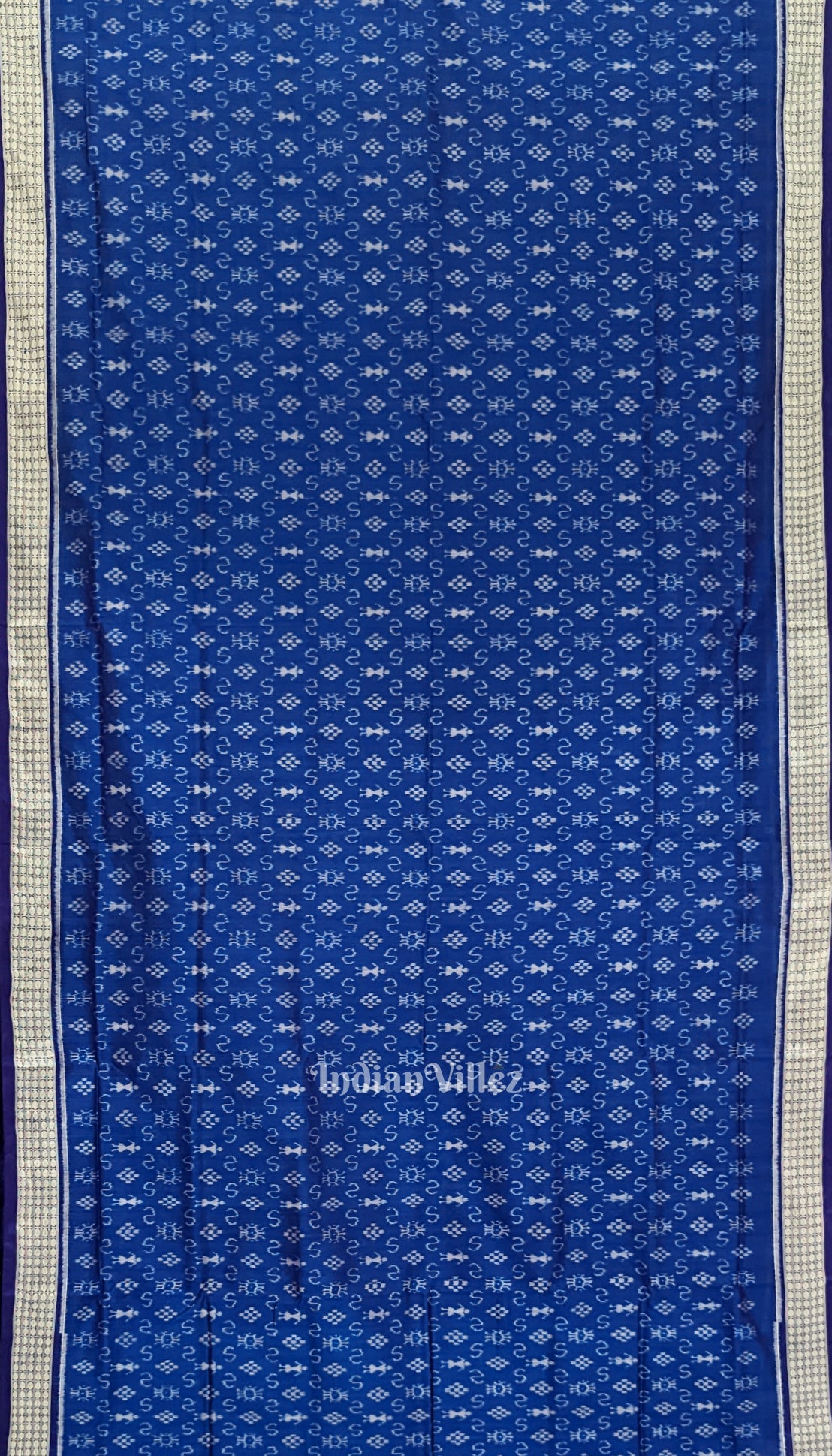 Copper Sulphate Tribal Theme Odisha Ikat Khandua Silk Saree