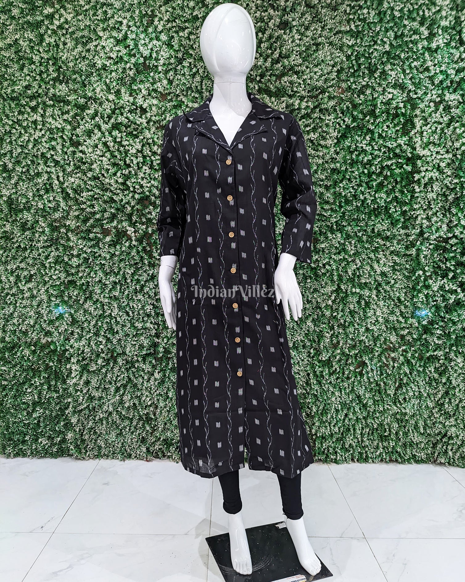 Black Butta design Odisha Ikat Designer Cotton Kurti for Women