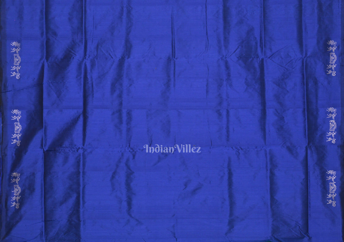  Blue Tribal Theme Bomkai Sambalpuri Silk saree 