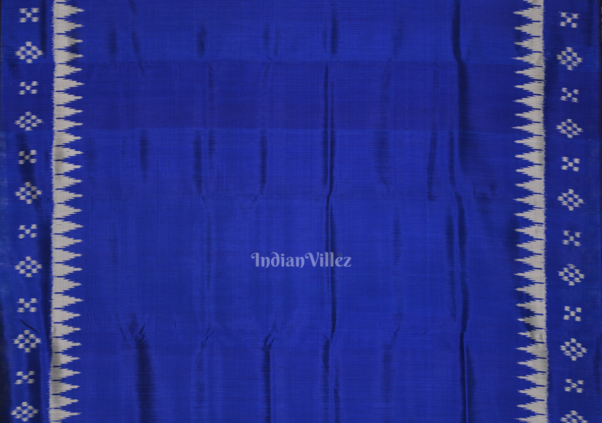 Indigo Blue Pasapali Border Odisha Ikat Contemporary Silk Saree 