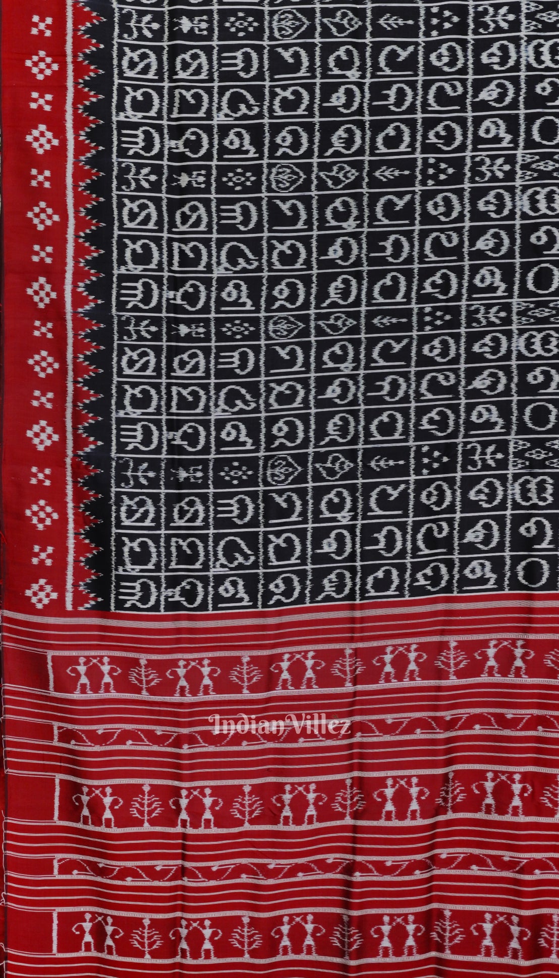 Black Odia Barnamala Contemporary Silk Saree