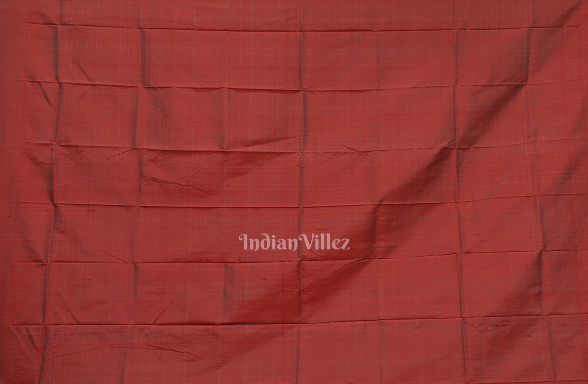 Varnish Red Dali Theme Odisha Ikat Contemporary Silk Saree