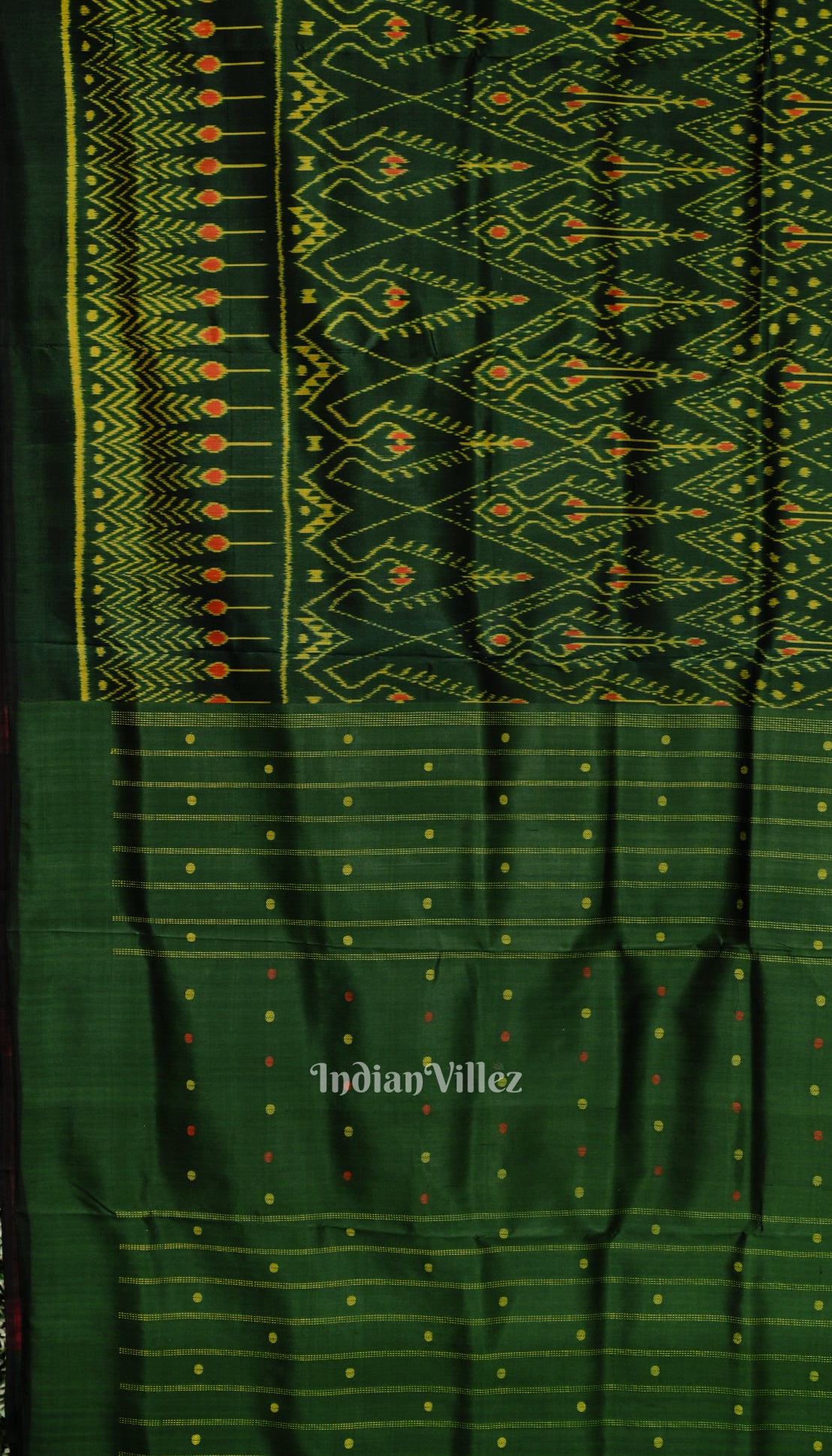 Green Yellow Designeer Odisha Ikat Contemporary Silk Saree