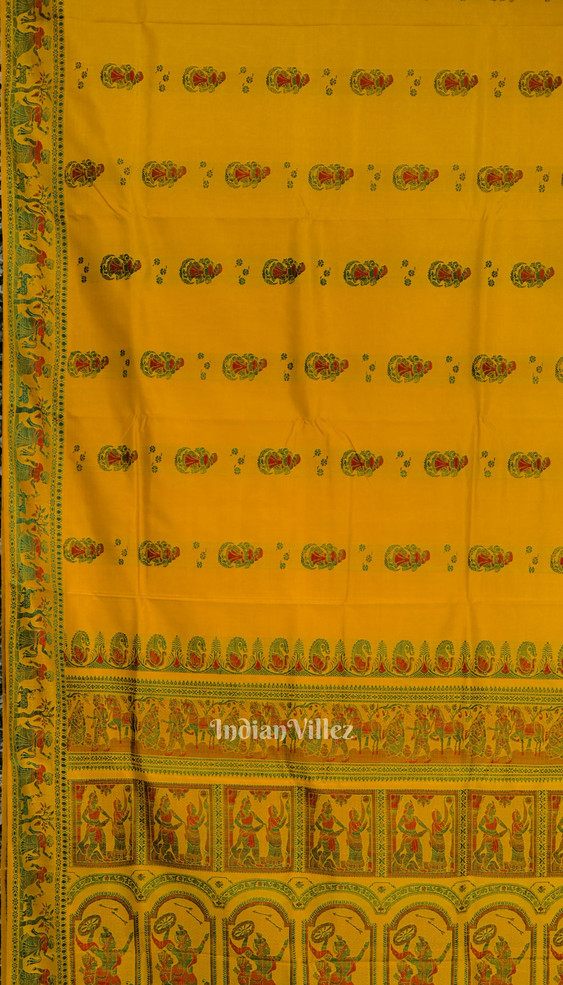 Yellow Handwoven Baluchari Silk Saree