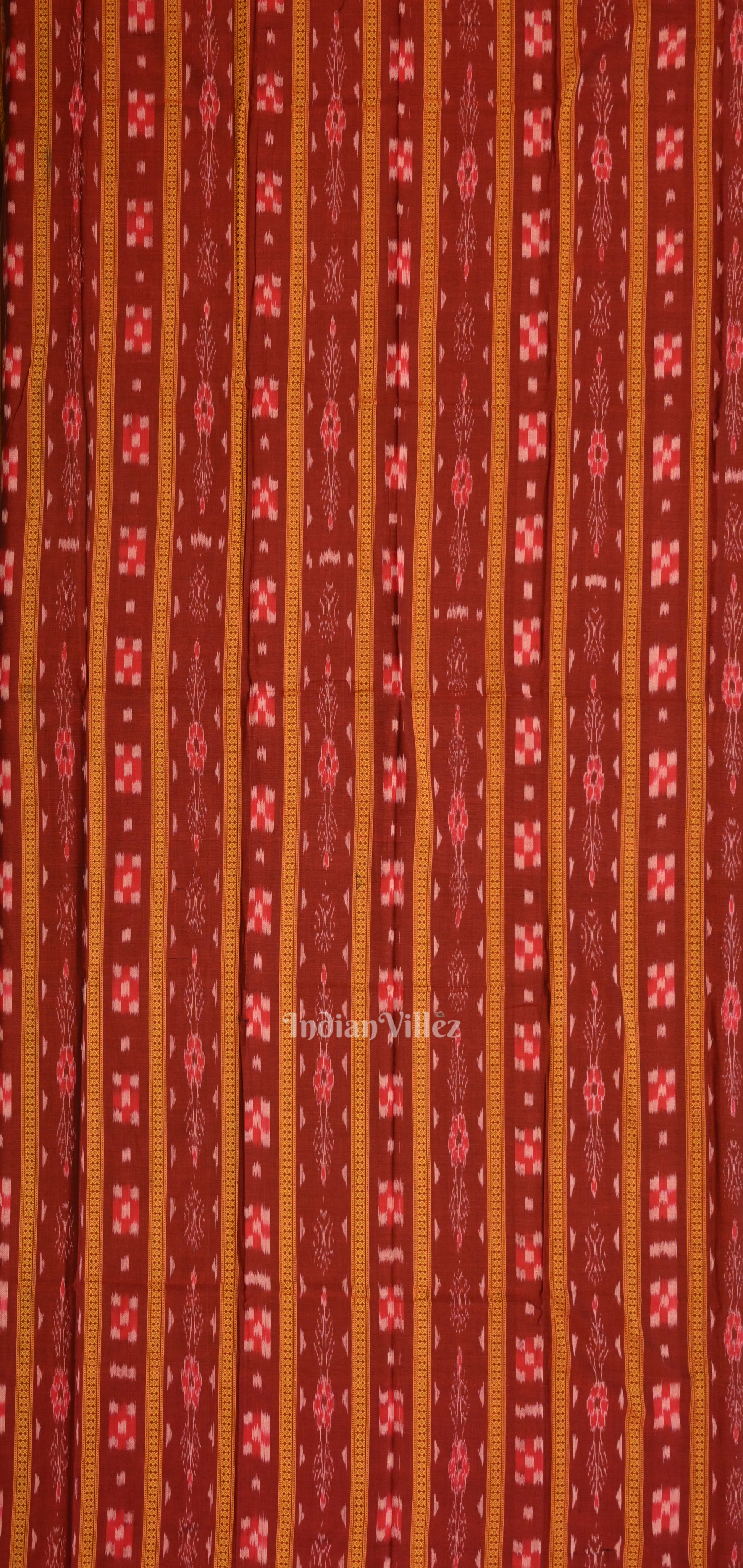  Red Pure Cotton Sambalpuri Dress Material & Dupatta 