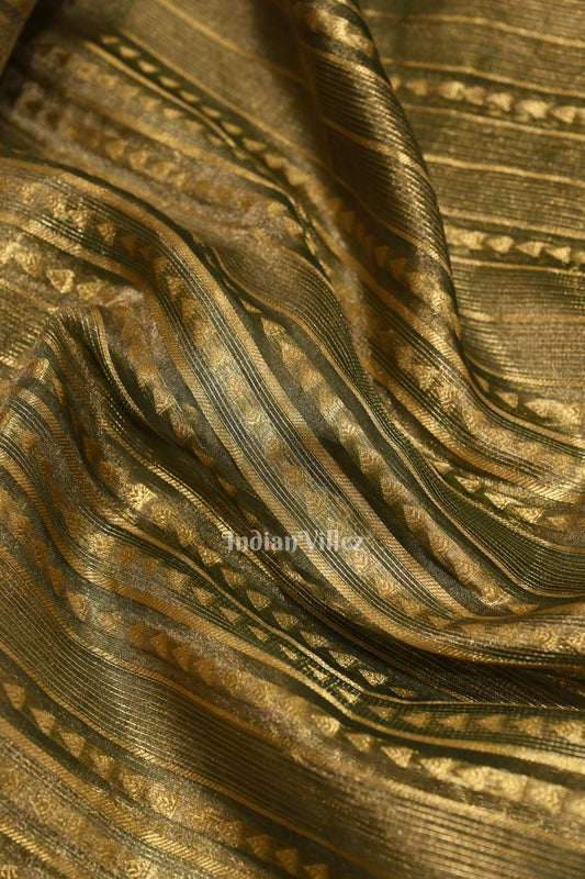 Green Golden Border Zari Woven Banarasi Tissue Silk Saree