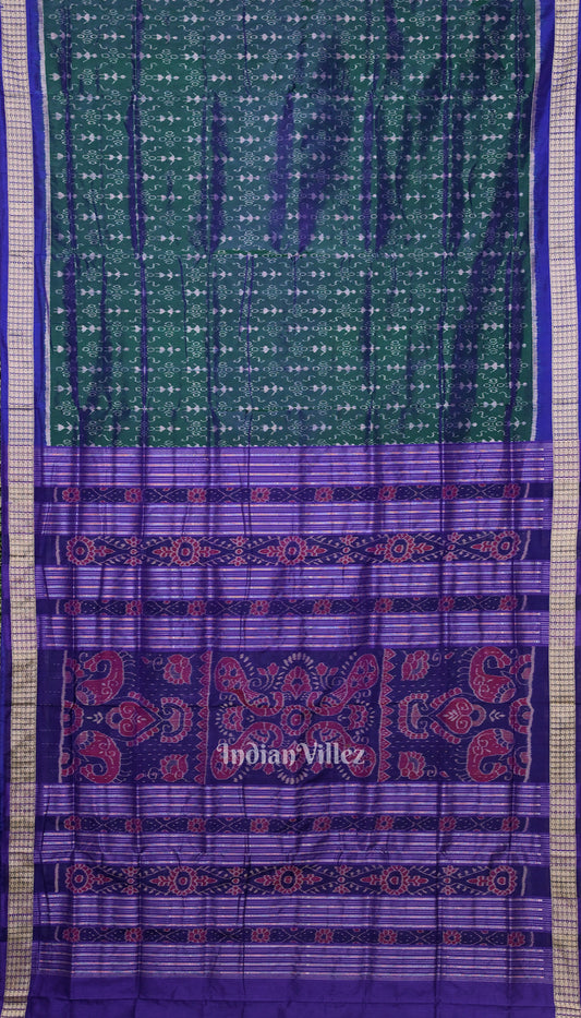 Cadmium Green Tribal Theme Sambalpuri Silk Saree