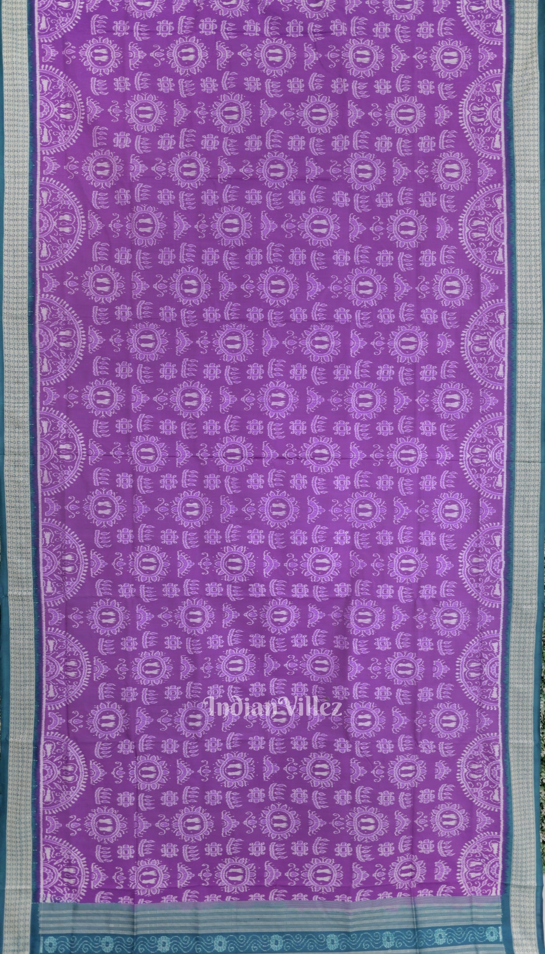 Light Purple Laxmi Pada Theme Odisha Ikat Sambalpuri Silk Saree