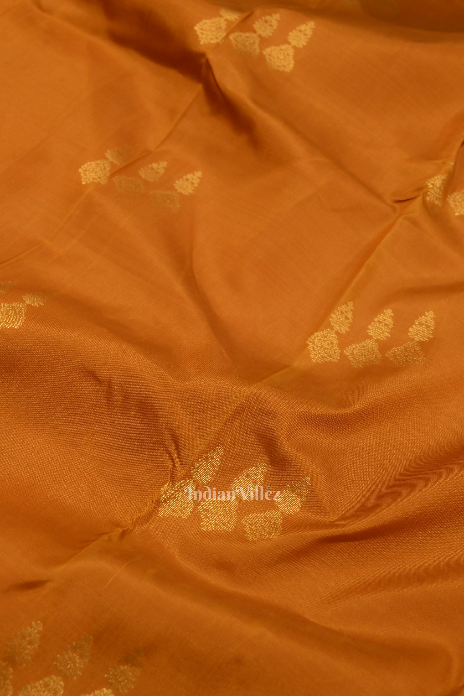 Camel Red Pure Kanjivaram Silk Saree