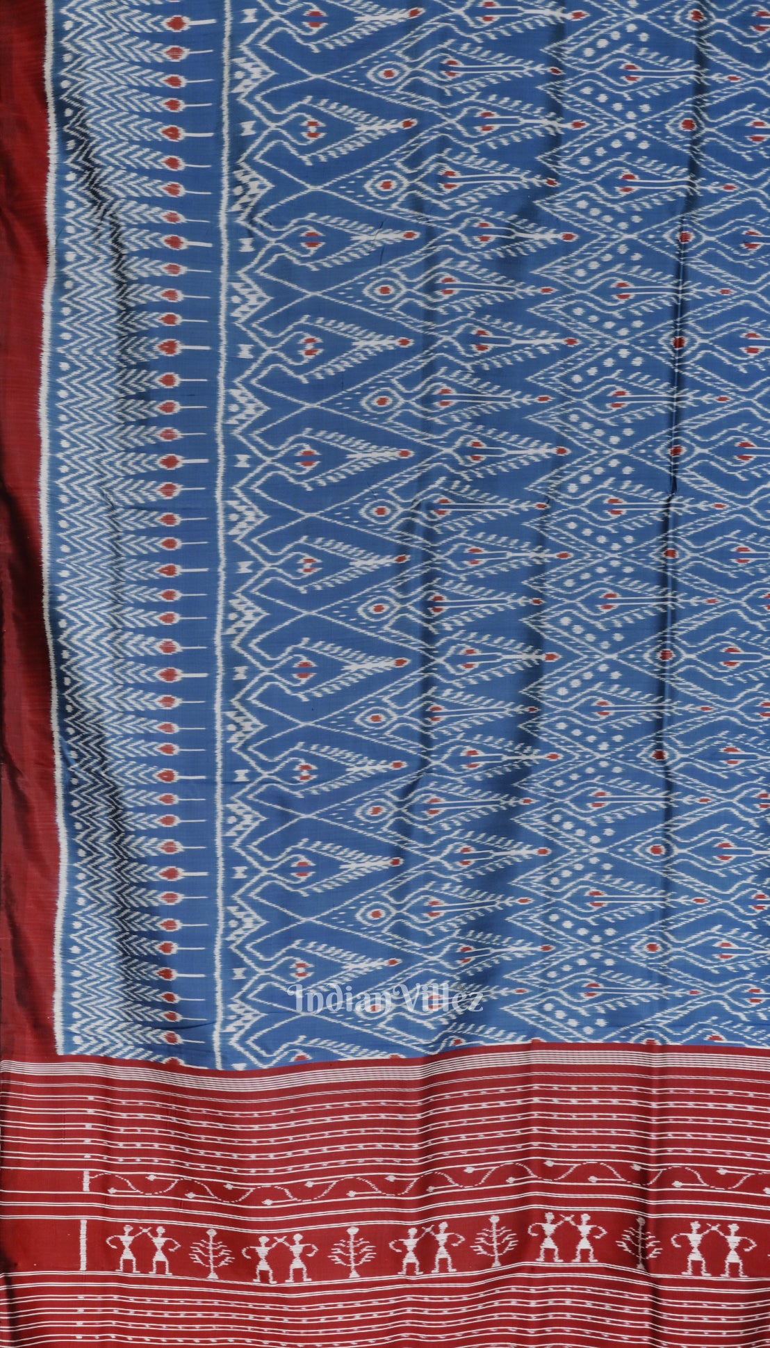 Peacock Blue Odisha Ikat Designer Contemporary Silk Saree