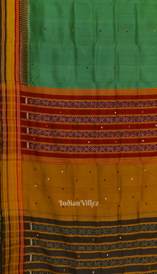 Green Kathiphera Odisha Ikat Khandua Silk Saree