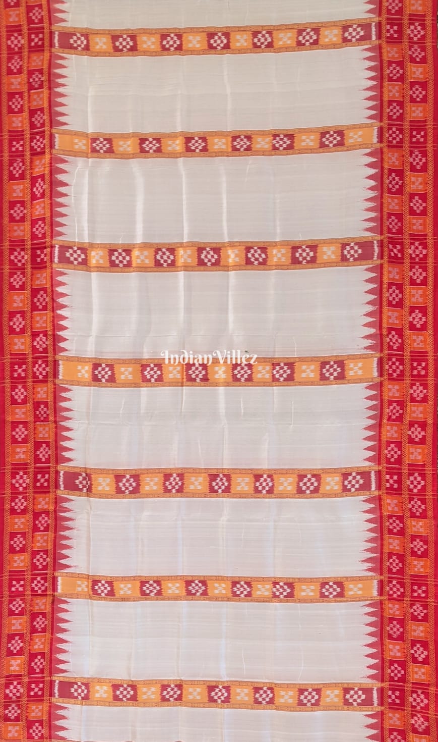 Off White Pasapali Khandua Silk Saree