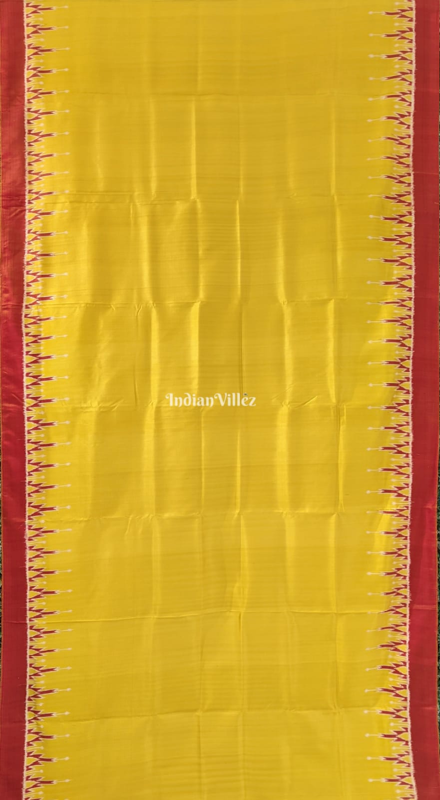 Lemon Yellow Odisha Ikat Designer Contemporary Silk Saree