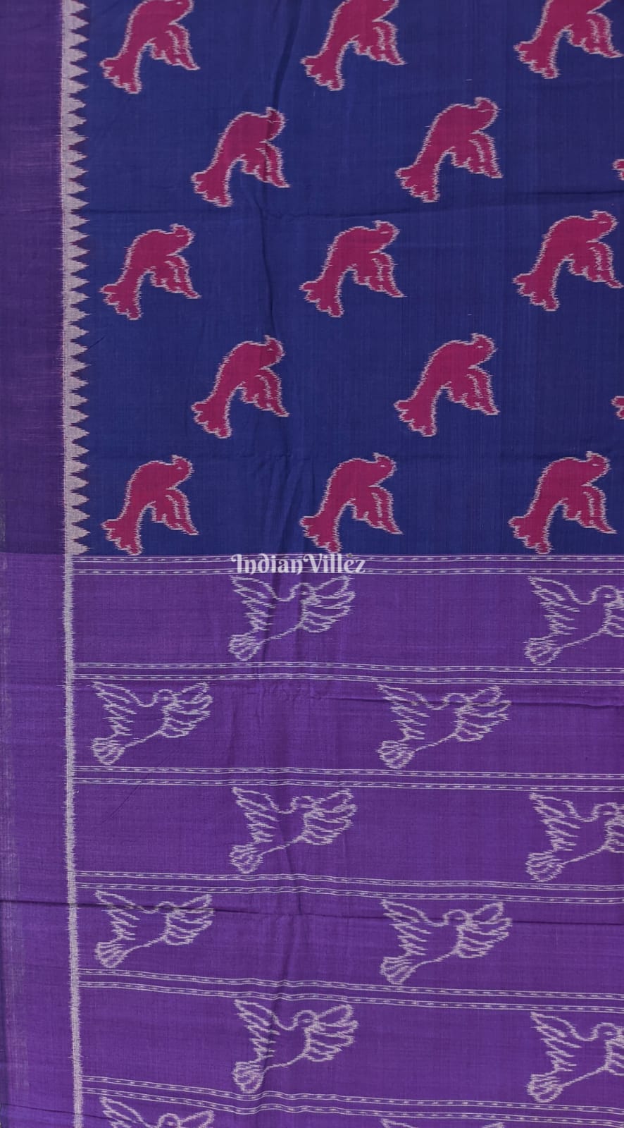 Blue Odisha Ikat Sambalpuri Pure Cotton Saree